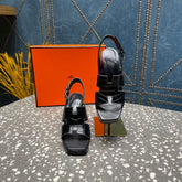 ERIS SANDAL 95 BLACK CALFSKIN